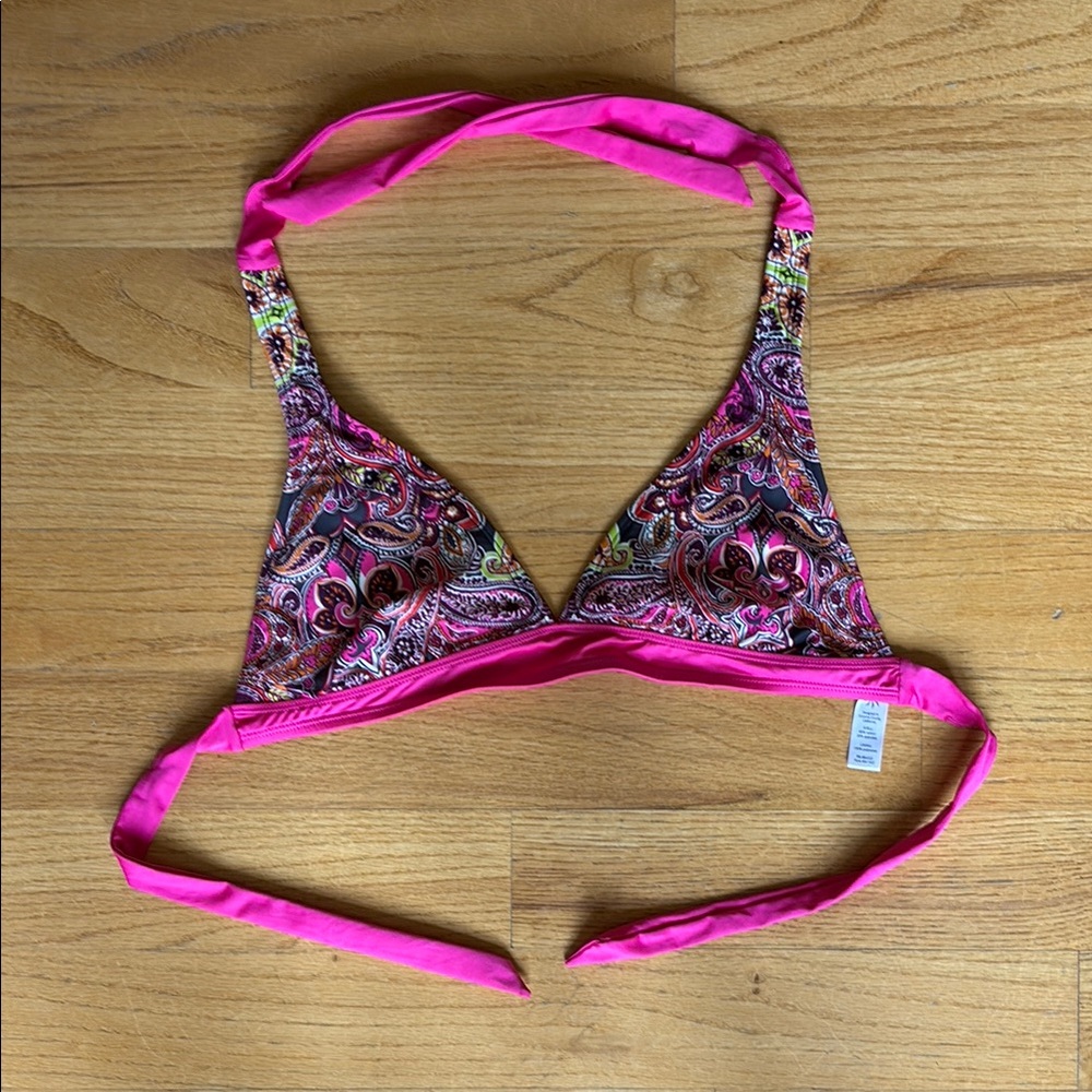 Vibrant Athleta Pink Paisley Bikini Top